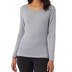 NWT 32 Degrees Lightweight Scoop neck Base Layer Long Sleeve Tee in Grey Gray M